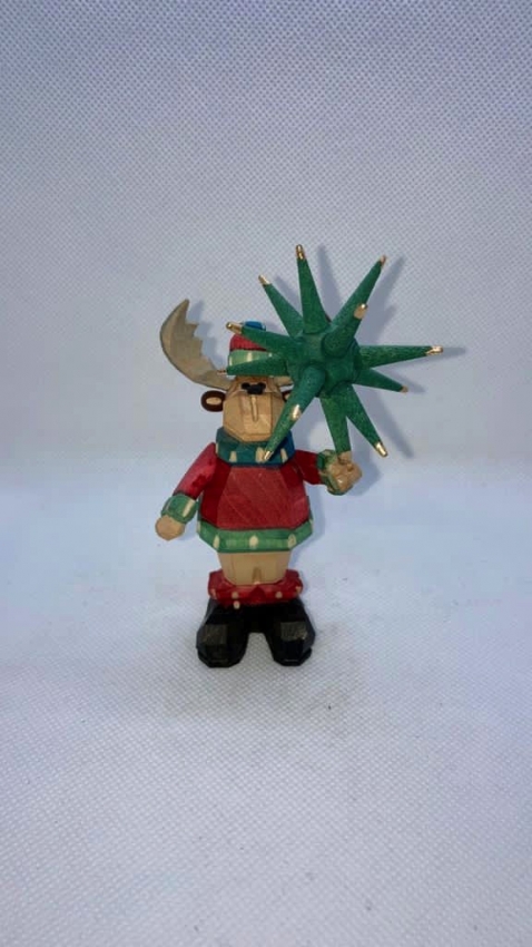 Elch mit Stern - Grün